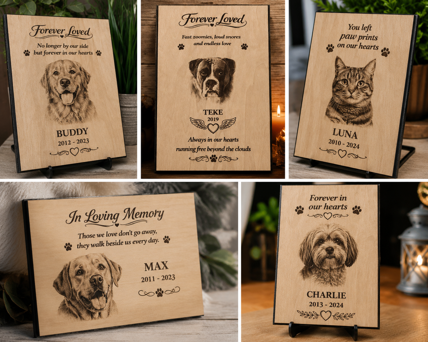 Personalized Pet Memorial Laser Engraved Plaque