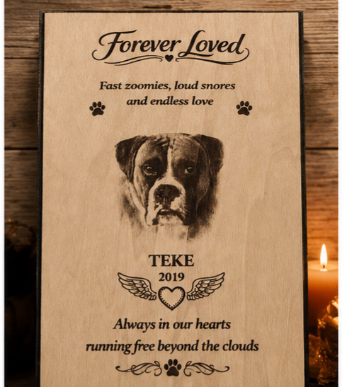Personalized Pet Memorial Laser Engraved Plaque