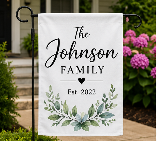 Personalized Garden Flag | Custom House Flag | Family Name Yard Flag | Seasonal Outdoor Decor | Double-Sided Sublimated Flag