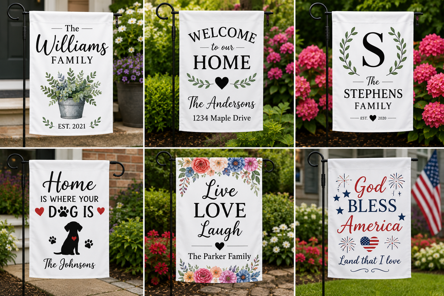 Personalized Garden Flag | Custom House Flag | Family Name Yard Flag | Seasonal Outdoor Decor | Double-Sided Sublimated Flag
