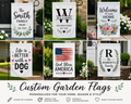 Personalized Garden Flag | Custom House Flag | Family Name Yard Flag | Seasonal Outdoor Decor | Double-Sided Sublimated Flag