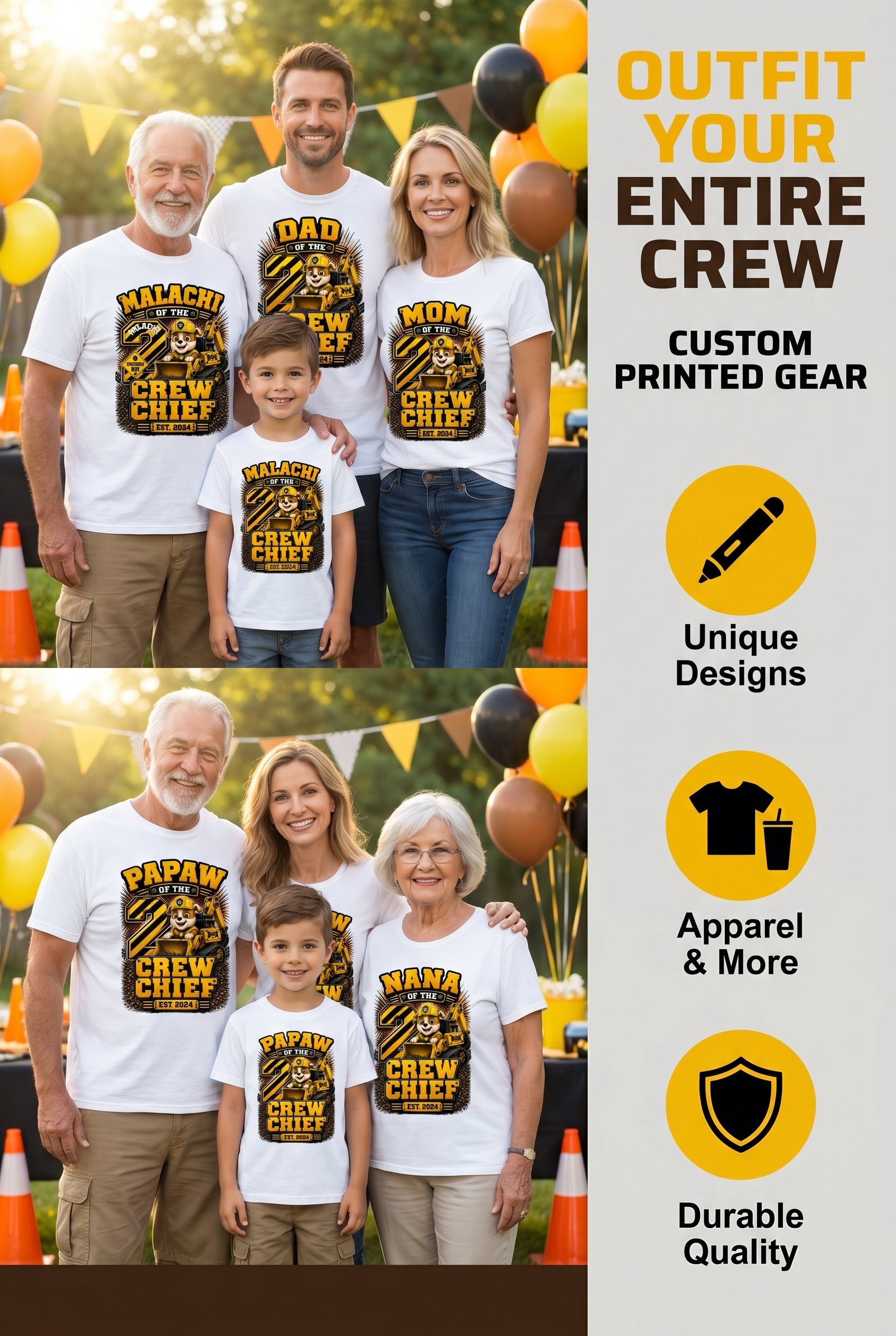 Custom Birthday Crew Shirts | Matching Family Birthday Party Shirts | Personalized Birthday Tees